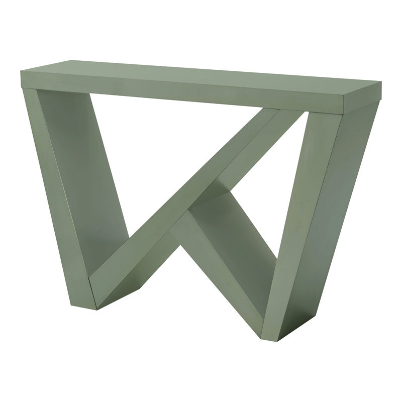 Bowery Hill Modern Wood W-Shaped Legs Console Table in Sage Green