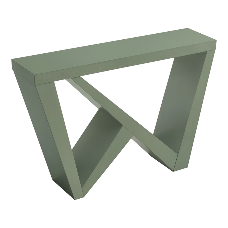 Bowery Hill Modern Wood W-Shaped Legs Console Table in Sage Green