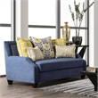 Bowery Hill Fabric Upholstered Track Arm 2-Piece Sofa Set in Navy