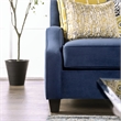 Bowery Hill Fabric Upholstered Track Arm Upholstered Sofa in Navy