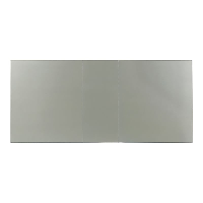 Bowery Hill Wood and Mirror Top Extendable Dining Table in Silver