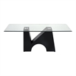 Bowery Hill Metal and Glass Top 2-Piece Coffee Table Set in Black