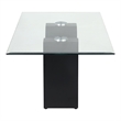 Bowery Hill Metal and Glass Top 2-Piece Coffee Table Set in Black