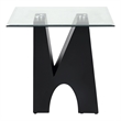 Bowery Hill Metal and Glass Top 3-Piece Coffee Table Set in Black