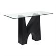 Bowery Hill Metal and Glass Top 3-Piece Coffee Table Set in Black