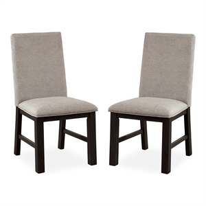 Bowery Hill Fabric Upholstered Side Chairs in Black (Set of 2)