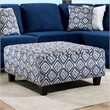 Bowery Hill Microfiber L-Shaped Sectional with Ottoman in Navy