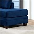 Bowery Hill Microfiber L-Shaped Sectional with Ottoman in Navy