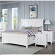 Bowery Hill 3pc White Wood Bedroom Set - Queen + 2 Nightstands