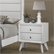 Bowery Hill Wood 2-Drawer Nightstand with Angled Legs in White