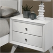 Bowery Hill Wood 2-Drawer Nightstand with Angled Legs in White
