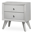 Bowery Hill Wood 2-Drawer Nightstand with Angled Legs in White