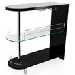 Bowery Hill Contemporary Wood 2-Shelf Pub Table in Black Finish