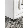Bowery Hill Contemporary Chenille Nailhead Sofa in Ivory Finish