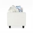 Bowery Hill Contemporary Chenille Nailhead Sofa in Ivory Finish