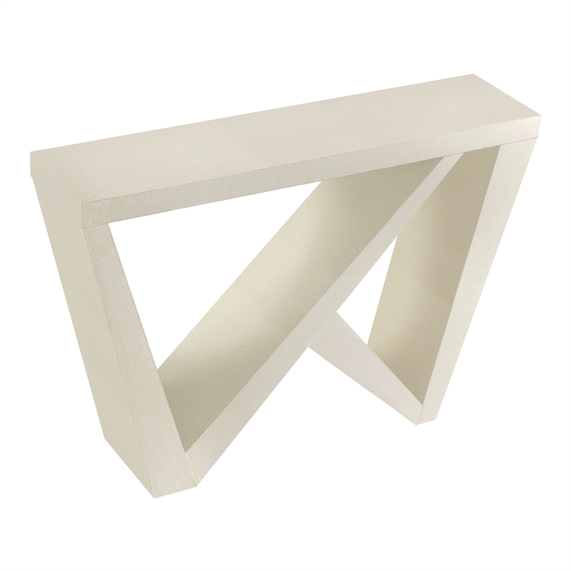 Bowery Hill Modern Wood W-Shaped Legs Console Table in Cream Weave