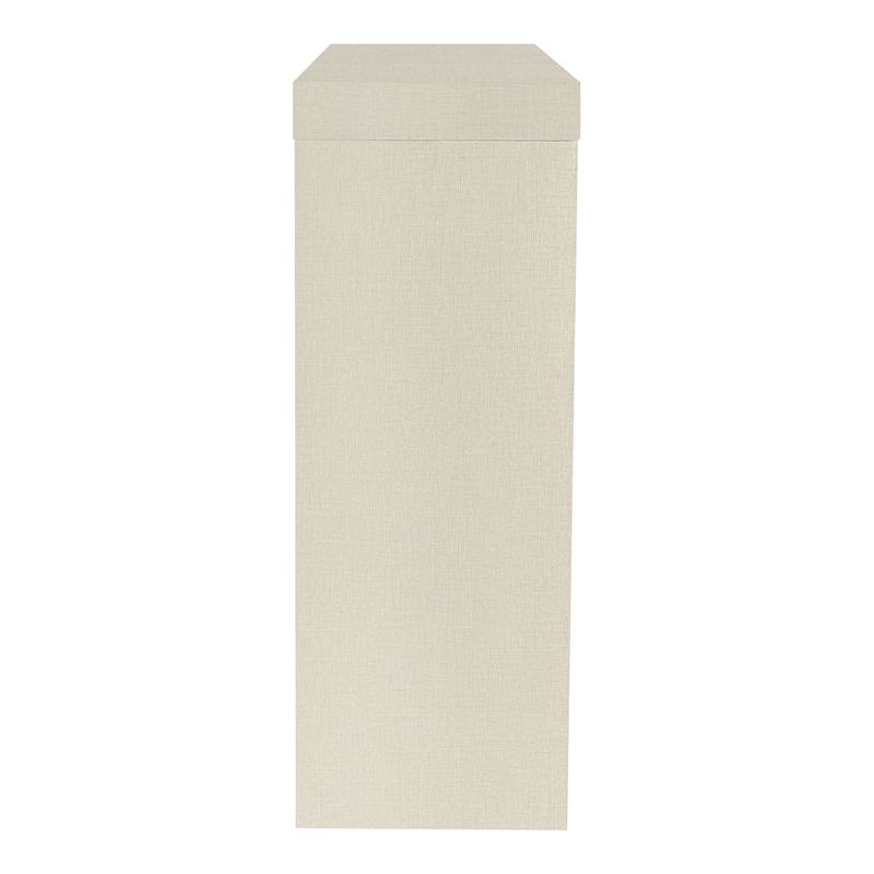 Bowery Hill Modern Wood W-Shaped Legs Console Table in Cream Weave