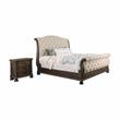 Bowery Hill 2pc Natural Tone Wood Bedroom Set - Queen + Nightstand