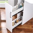 Bowery Hill Wood Bulb 2-Piece Vanity Table and Mirror Set in White