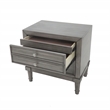 Bowery Hill 2pc Gray Solid Wood Bedroom Set- Cal King + 1 Nightstand