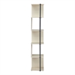 Bowery Hill Modern Wood 5-Shelf Corner Bookcase in Cream Weave