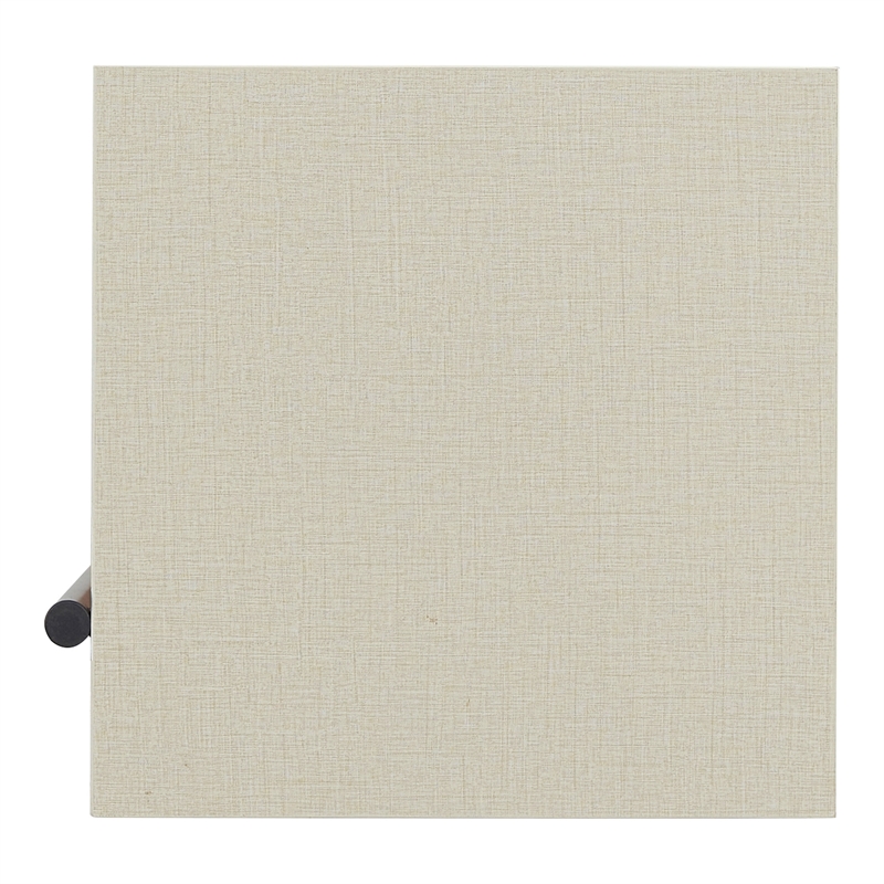 Bowery Hill Modern Wood 5-Shelf Corner Bookcase in Cream Weave