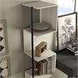 Bowery Hill Modern Wood 5-Shelf Corner Bookcase in Cream Weave
