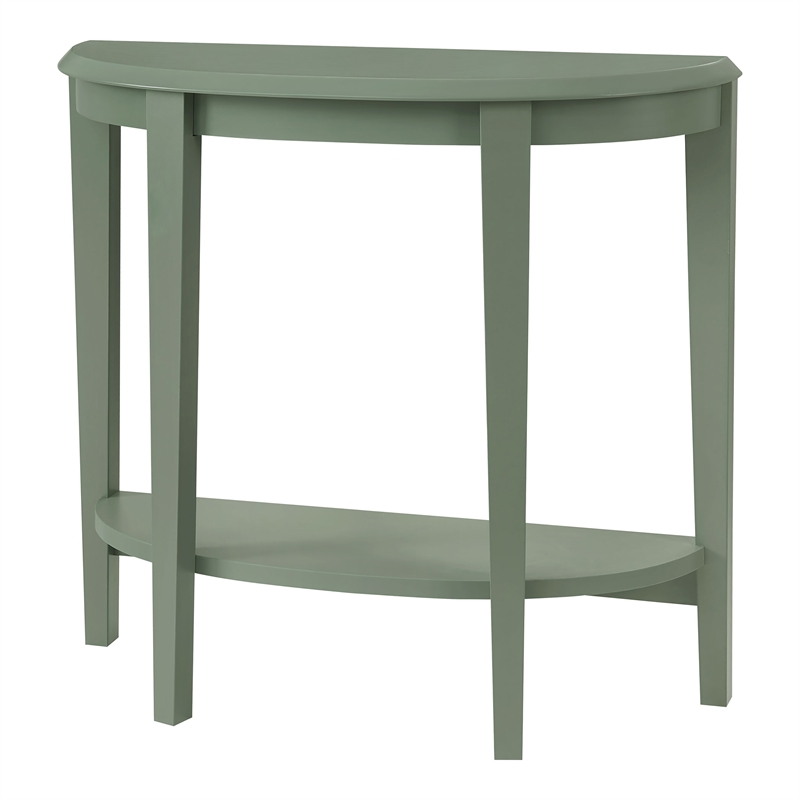 Bowery Hill Wood Console Table with Bottom Shelf in Sage Green