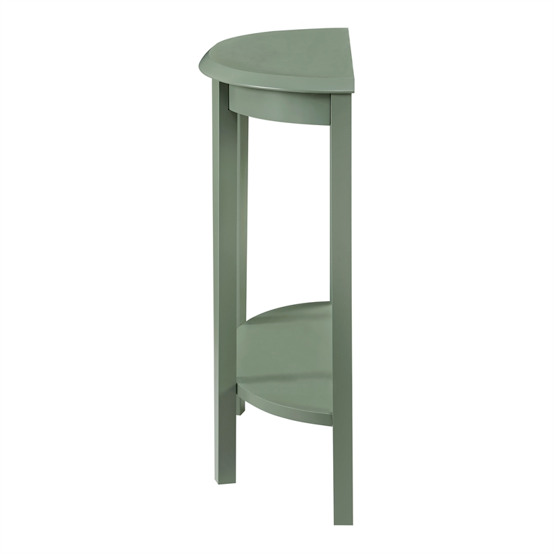 Bowery Hill Wood Console Table with Bottom Shelf in Sage Green