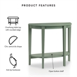 Bowery Hill Wood Console Table with Bottom Shelf in Sage Green