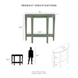 Bowery Hill Wood Console Table with Bottom Shelf in Sage Green