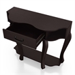 Bowery Hill Wood 1-Drawer Console Table with Shelf in Espresso