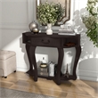 Bowery Hill Wood 1-Drawer Console Table with Shelf in Espresso