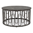Bowery Hill Marble and Metal 3-Piece Coffee Table Set in Black