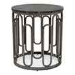 Bowery Hill Marble and Metal 3-Piece Coffee Table Set in Black