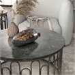 Bowery Hill Marble and Metal 3-Piece Coffee Table Set in Black