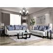 Bowery Hill Transitional Chenille Loveseat in Light Gray Finish