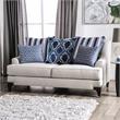 Bowery Hill Transitional Chenille Loveseat in Light Gray Finish
