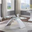 Bowery Hill Contemporary Glass Top Coffee Table in White Finish