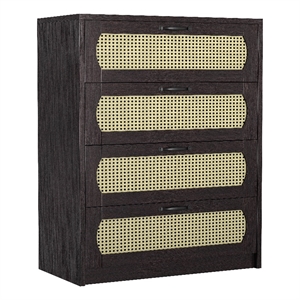 Bowery Hill Transitional Wood 4-Drawer Chest in Espresso Finish