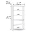 Bowery Hill Engineered Wood 5 Shelf Bookcase in Select Cherry - Set of 3
