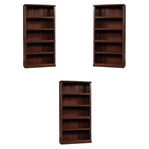 Bowery Hill Engineered Wood 5 Shelf Bookcase in Select Cherry - Set of 3