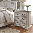 Bowery Hill Traditional White 3 Drawer Bedside Chest w/ Charging Station