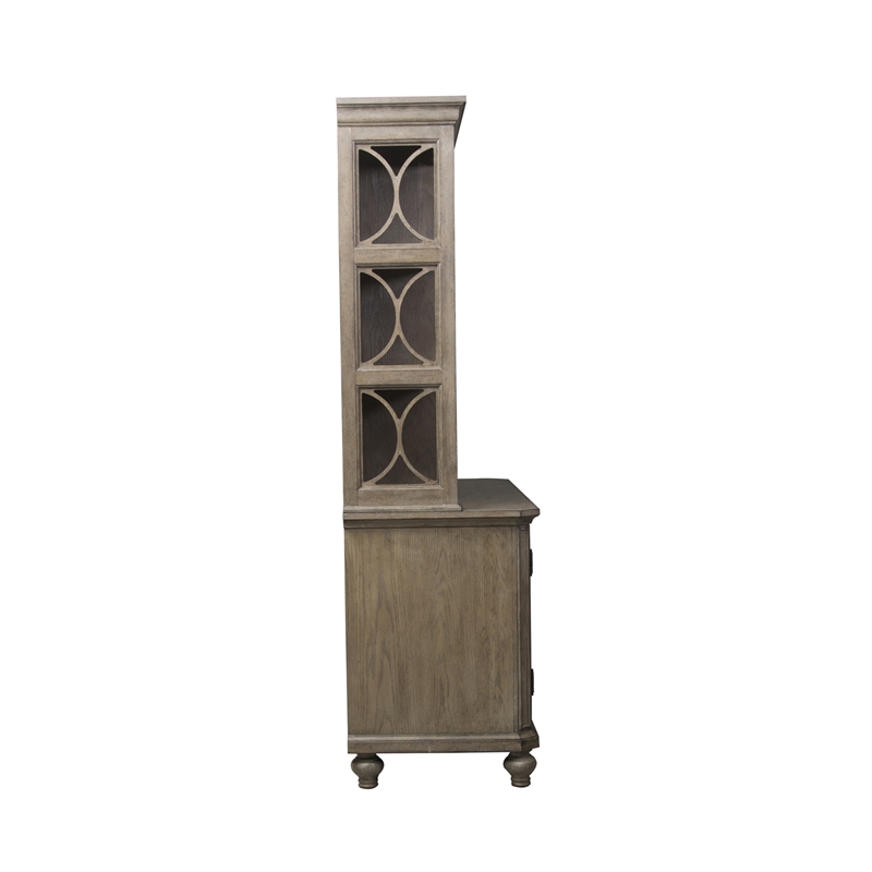 Bowery Hill Traditional Wood Elegant Multi Credenza & Hutch Set