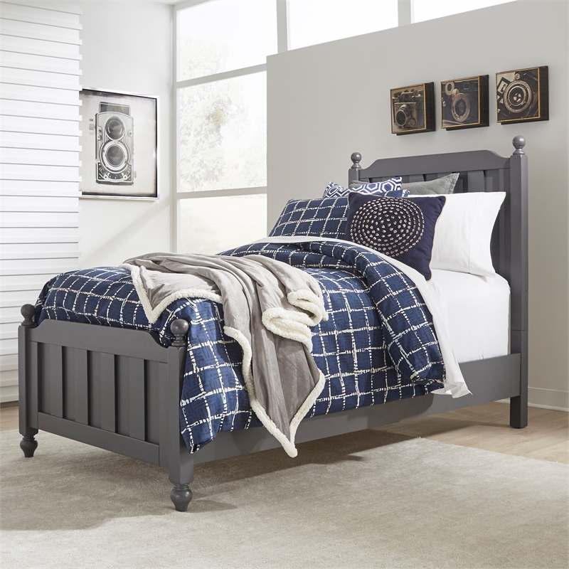Bowery Hill Modern / Contemporary Wood Dark Gray Full Panel Bed