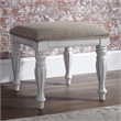 Bowery Hill Modern / Contemporary Wood Vanity Stool in White