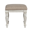 Bowery Hill Modern / Contemporary Wood Vanity Stool in White