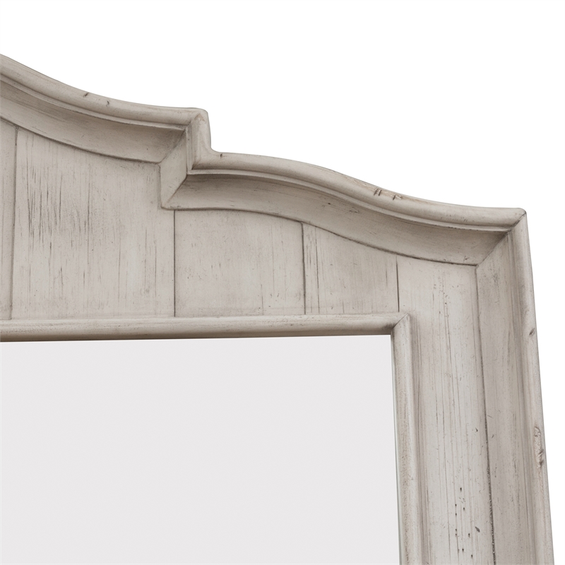 Bowery Hill Traditional Farmhouse Wood Reimagined White Mirror