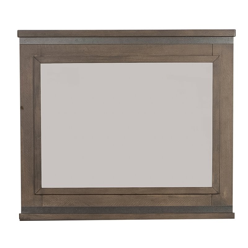 Bowery Hill Modern / Contemporary Wood Mirror Dark Gray Finish
