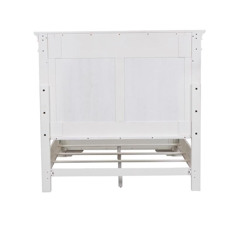 Bowery Hill Modern / Contemporary Wood White Queen Panel Bed